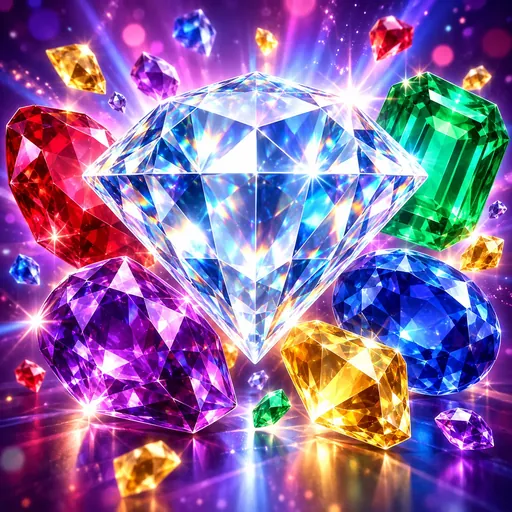 Dazzle Me pokie cover art with sparkling gem symbols
