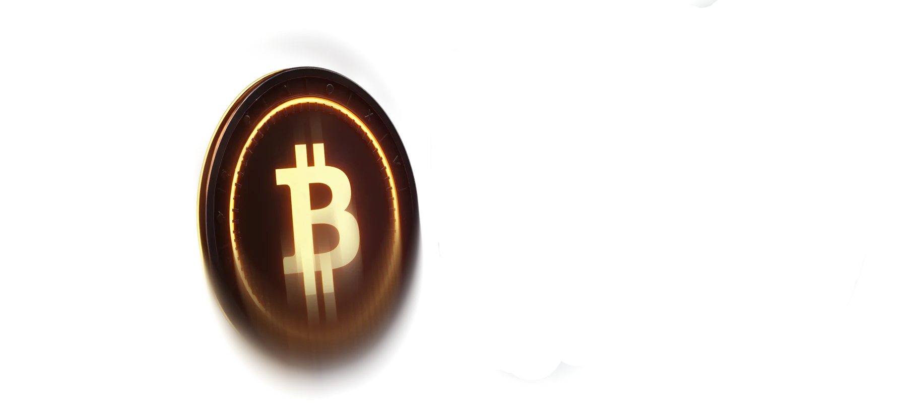 Glowing Bitcoin coin for Here2Win Casino crypto withdrawals