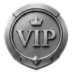 Silver Here2Win Casino badge with crown detail